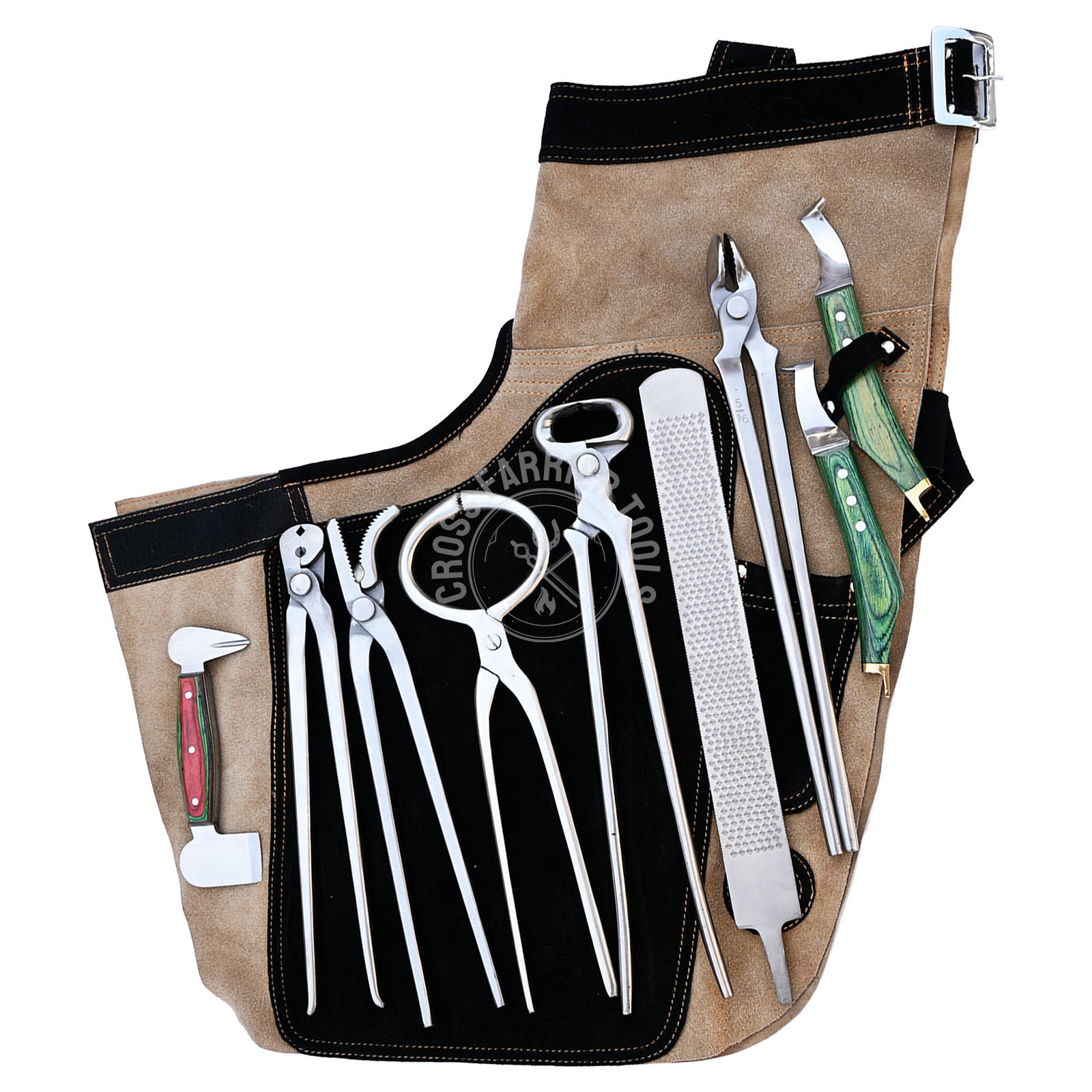 Brown Farrier Apron with Farrier Tools set