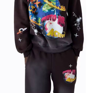 Sudadera con Capucha para Hombre, Tejido Grueso de 550 g/m², Felpa Francesa, Hombros Caídos, Diseño Holgado, 100% Algodón, Color Sólido, Transpirable, para Invierno - Product Image 3