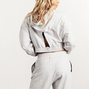 Manufacturers Cropped Hoodies for Women's Fleece Pullover Women Hoodies Drawstring Crop <b>top</b> Pullover Hoodies Pakistan - Product Image 4