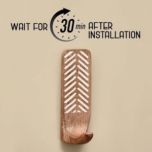 Stylish Wooden Adhesive <b>Hooks</b> With <b>Key</b> Holder Decorative Sticky <b>Wall</b> <b>Hooks</b> for Clothing <b>Key</b> Storage No Damage to Drywall - Product Image 2