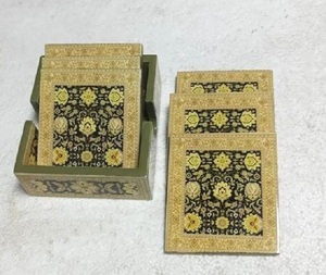 Fabricante directo India Ecológico Juego de posavasos de esmalte de madera MDF de 4 piezas Nuevo diseño Precio al por mayor Artesanías naturales - Product Image 2