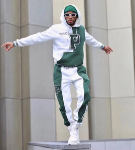 New Vintage Solid Fashion Oversized Casual Winter Track Suit 2 Piece Jogging Set Waterproof Windbreaker <b>Jacket</b> Sweatpants Hoodie - Product Image 3