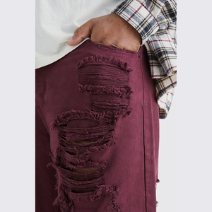 Cheap Streetwear Stack Denim Pants Cotton <b>Baggy</b> Stacked Jeans <b>Men</b> Long Straight Pants Washed Wide Leg <b>Trousers</b> for Man - Product Image 3