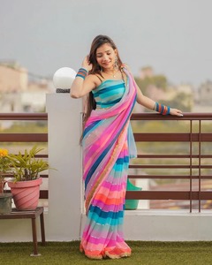 Best Selling Classic Traditional Indian <strong>Saree</strong> With Beautiful Embroidery and Rich <strong>Color</strong> Palette Digital Print <strong>Saree</strong> From India