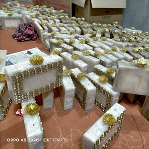 กระเป๋าคลัทช์ราตรีผู้หญิงเรซิ่นใส,กระเป๋าคลัตช์ดอกไม้สีทองแบบกำหนดเองงานฝีมือโลโก้สไตล์ผู้หญิง - Product Image 3