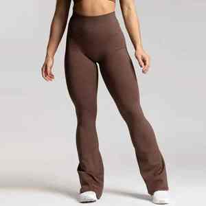 Custom Nylon Spandex V-Shape Butt Lifting <b>Flare</b> <b>Leggings</b> High Waist Gym <b>Yoga</b> Pants for Women - Product Image 4