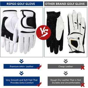 男士透气高尔夫手套全高级柔软卡布雷塔皮革增强抓地力，耐用轻便持久适合手部运动 - Product Image 3