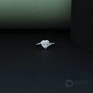Charm Heart Shape Diamond Ring con Plata de Ley 925 con diseño único para regalo de cumpleaños - Product Image 2