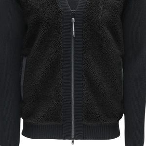 Veste en sherpa à col en V pour homme, fermeture éclair sur le devant, doublure en polaire, tricot à manches longues, vêtement d'extérieur chaud pour l'hiver, superposition formelle - Product Image 6