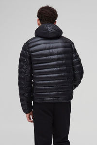 Veste à bulles noire pour hommes, dernière conception, coupe-vent à capuche matelassée très brillante, imperméable et avec logo personnalisé, vente en gros - Product Image 2