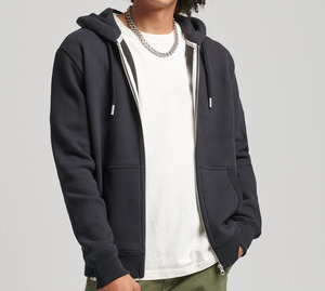 Full zip up style with drawstring Custom Logo Oversized <b>Grey</b> Washed Unisex Vintage Cropped Heavyweight Hoodie - Product Image 2