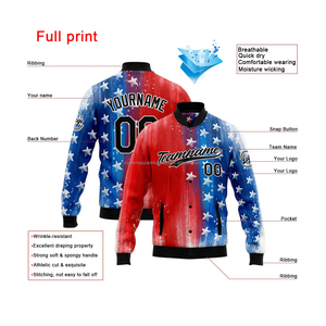 Chaqueta universitaria transpirable a prueba de viento de lana 100% personalizada para hombres de equipos modernos, ropa de grupo con cuello levantado a la moda, bordado frontal - Product Image 2