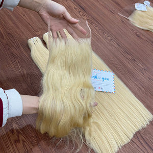 Extensiones de cabello humano Remy doble dibujado 100% trama de máquina de pelo rubio al por mayor cutícula pelo alineado - Product Image 5
