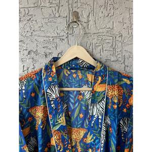 Robe kimono longue sans col à imprimé floral pour femme, ample, manches trois quarts, maxi, décontractée, peignoir d'été en tissu tissé respirant - Product Image 2