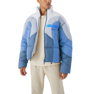 Chaqueta de Burbuja de Lona Hecha a Medida con Cuello Alto para Hombre, Chaqueta Impermeable de Invierno con Logotipo Frontal, Precio al por Mayor, Fabricada en Pakistán - Product Image 3