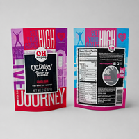 Sachet refermable personnalisé imprimé pour granola, sachet souple refermable de qualité alimentaire pour céréales et fruits secs