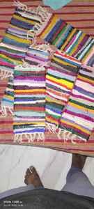 Alfombra de Trapo de Algodón Reciclado Multicolor Tejida a Mano, Tapete Chindi, Artesanía India Sostenible, Alfombra a Rayas al por Mayor para Decoración del Hogar - Product Image 3