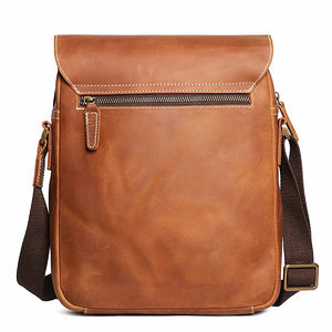 Wholesale Custom Real Leather <b>Mens</b> Shoulder <b>Bag</b> Stylish Large Capacity <b>Crossbody</b> Messenger <b>Bags</b> Eco-Friendly Zipper Closure - Product Image 3