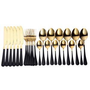 Customized Cheap Stainless Steel Multicolor Silverware <b>Set</b> 24 Pieces <b>Flatware</b> <b>Set</b> For 6 Restaurant Hotel Wedding - Product Image 2