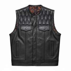 Chaleco de Motociclista de Cuero Genuino de Alta Calidad Personalizado al por Mayor para Hombre con Ajuste Clásico y Construcción Duradera - Product Image 5