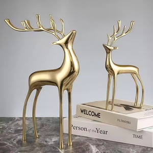 Lot de 2 sculptures en métal Art Animal Sculptures Intérieur Table Décor Animal Cerf Luxe Doré pour Décoration Maisons - Product Image 5