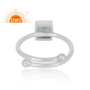 แหวนพลอยบุษราคัมธรรมชาติสีเงินแท้ดีไซน์ทำด้วยมือผู้ผลิตเครื่องประดับ - Product Image 4