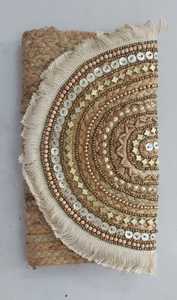 Custom Made Embroidered Beaded and Sequined <b>Fabric</b> Clutches Available in Assorted Designs for Resale - Product Image 3
