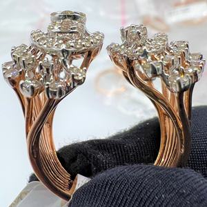 Bague de fiançailles pour femme en or 14K 18K massif, diamant naturel véritable, taille brillant, certifié par un tiers, plaqué or/blanc - Product Image 1