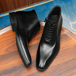 Chaussures Oxford en cuir de vachette pleine fleur avec talon amorti et design antidérapant, chaussures habillées pour hommes, chaussures en cuir - Product Image 3