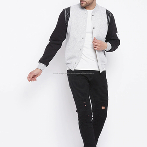 Veste universitaire pour événements universitaires, en coton molletonné, poids moyen, doublure matelassée, panneaux en simili cuir, veste personnalisée - Product Image 6