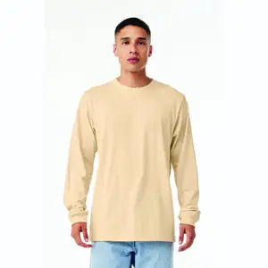 Soft Cream Classic: camiseta unisex de manga larga con cuello redondo, 100% algodón peinado Airlume, 4,2 oz, 32 tela hilada de Un solo anillo