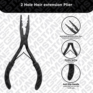 Hand Tied Stainless Steel Durable Reusable Hair Extension Tool Kit Set <b>Needle</b> Pliers Double Prong Clips Custom Logo Customized - Product Image 6