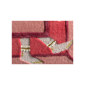 Alfombra de Lana y Viscosa Tejida a Mano Roja y Naranja Jaipur Wunderkammer Top-107 con Diseño Novedoso para Uso Doméstico - Product Image 3