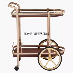 Chariot de service en métal de concepteur innovant et à la mode avec chariot de service de nourriture et de boissons de stockage polyvalent pour la maison et les hôtels - Product Image 3