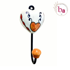 Handgemaakte Cih 160 Keramische Hart Tegel Wandkapstokken Stijlvolle Woondecoratie & Organisatie - Product Image 1