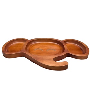 Durable <b>Bamboo</b> Elephant <b>Suction</b> <b>Plate</b> Handmade Eco-Friendly Baby Dinner Mealtime Training <b>Plate</b> for Toddlers Wood Material - Product Image 4