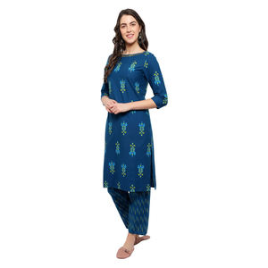 Mujer estilo indio-pakistaní Salwar Kameez tela de seda de algodón hecha a mano toda la temporada ropa de alta calidad inspirada en vestidos Lenin - Product Image 4