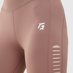 Leggings de sport taille haute coupe ajustée rose tie-dye avec logo personnalisé en nylon/spandex respirant taille XXS pour fitness et yoga - Product Image 6