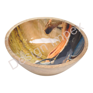 Tazón Ondulado con Impresión Personalizada, Artesanía Ecológica, Tazones de Madera para Servir Alimentos, Vajilla de Mesa, Precio Económico - Product Image 6