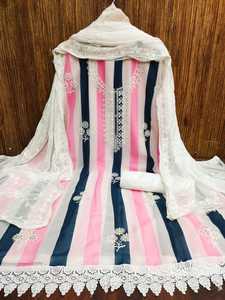 FOUX JORJET-Vêtements Salwar Kameez pour mariage, broderie et impression numérique - Product Image 2