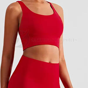 ชุดออกกำลังกายผ้าสแปนเด็กซ์/ โพลีเอสเตอร์สำหรับผู้หญิงชุดโยคะเอวยางยืดสีพื้นไร้ตะเข็บมีโลโก้ออกแบบได้ตามต้องการ - Product Image 4