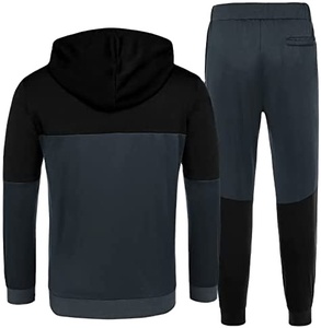Ensemble de survêtement décontracté en molleton 100 % coton de haute qualité, coupe évasée, 440 g/m², avec sweat à capuche zippé, pour l'hiver, grandes tailles, couleur unie - Product Image 5