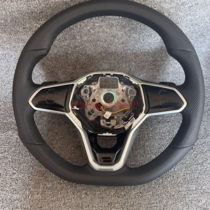 Volante de fibra de carbono forjado de gamuza de cuero para DosVW <span class=keywords><strong>Golf</strong></span> MK7 7,5 GTI GTD <span class=keywords><strong>GTE</strong></span> R 2013-2020 Polo GTI para Tiguan Passat - Product Image 3