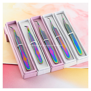 Nouvelle Collection : Pince à Cils à Pointe en Fibre Courbée, Pince à Volume avec Poignée Diamant, Outil d'Isolation des Cils pour Professionnels - Product Image 1