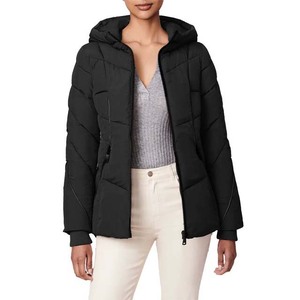 Veste matelassée en toile tricotée pour femmes, automne/hiver, col à capuche, imperméable, coupe-vent, respirante, écologique - Product Image 2