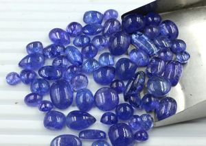 Vente en gros de cabochon de tanzanite bleue de qualité supérieure de 8mm en forme de poire ovale bleu naturel bijoux en pierres précieuses d'apatite en vrac - Product Image 3