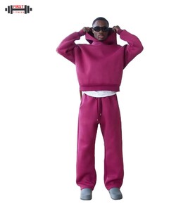 French Terry Regular Fit Hooded Heavyweight Winter Sport <b>Tracksuit</b> for Men 100% Cotton Breathable - Product Image 1
