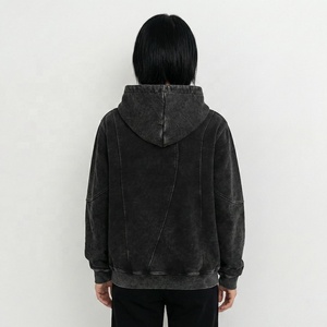 Wholesale Trendy Distressed Rough Patches Hoodie Vintage Casual Unisex <b>Sweatshirt</b> for Retail and Bulk Cotton Pullover Hoodies - Product Image 4