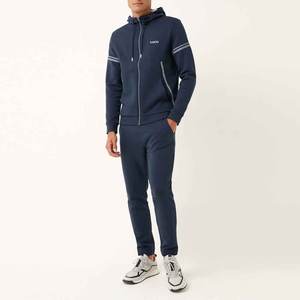 Venta al por mayor de chándal liso en blanco de algodón para hombre con logotipo personalizado/Último diseño sudadera con cremallera y pantalones de chándal conjunto Joggers hombres - Product Image 4