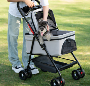 Honden Kinderwagen Wagen Carrier 4 Wielen Grote Afneembare Huisdier <span class=keywords><strong>Trolley</strong></span> Voor Hond Opvouwbare Hond En Kat Draagbare Huisdier Drager Voor Reizen - Product Image 6